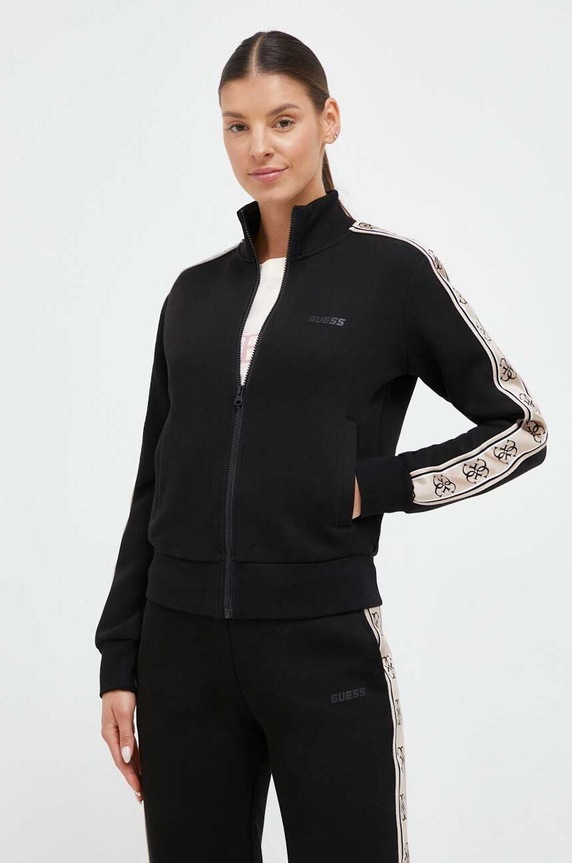 Guess felső BRITNEY aplikációval fekete V2YQ16.KB3P2