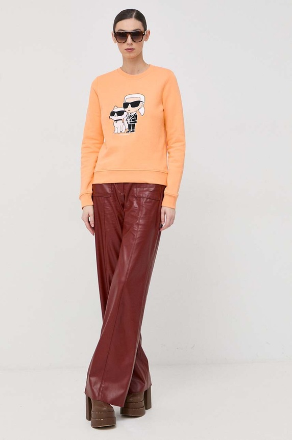 Karl Lagerfeld bluza 230W1803 pomarańczowy AW24