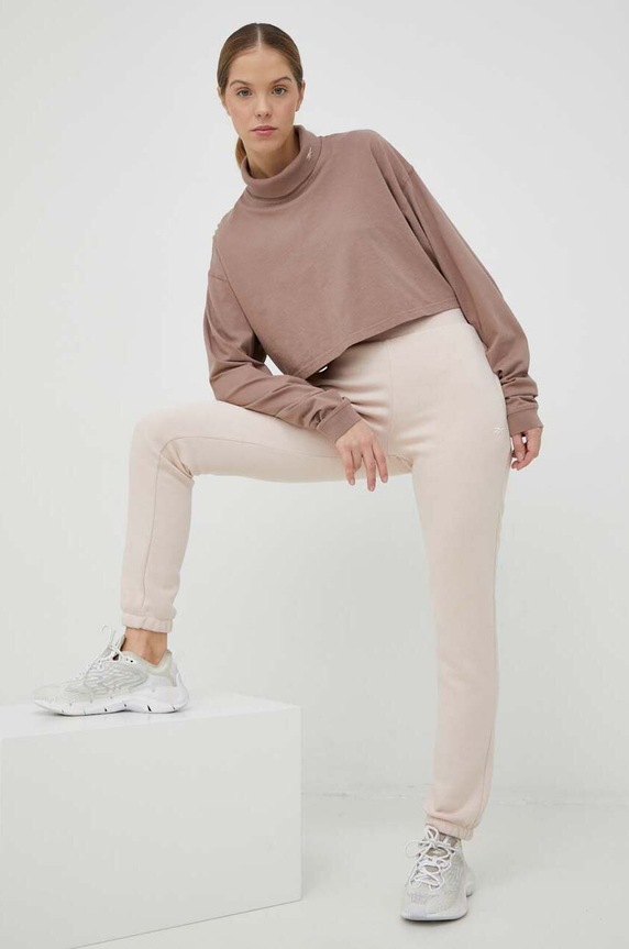 Reebok Classic longsleeve bawełniany HT7861 beżowy SS23