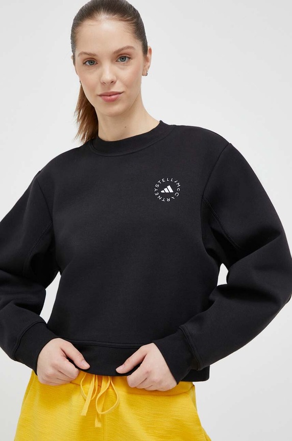 Mikina adidas by Stella McCartney bez kapuce černá HR9172
