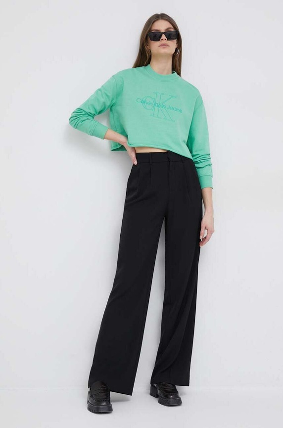 Calvin Klein Jeans pamut melegítőfelső J20J220696.PPYX zöld SS23