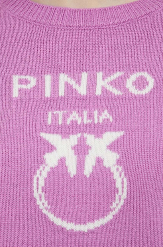 Pinko sweter wełniany 100414.Y7Z4 fioletowy