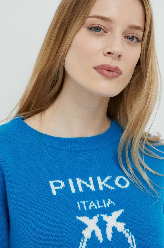 Pinko maglione in lana blu 100414.Y7Z4