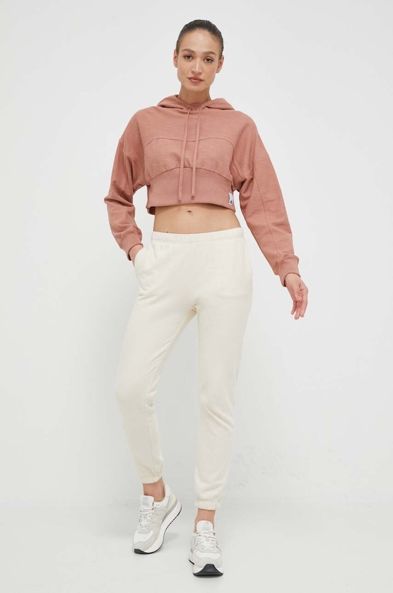 Bavlněná mikina adidas HZ1598 hnědá SS23