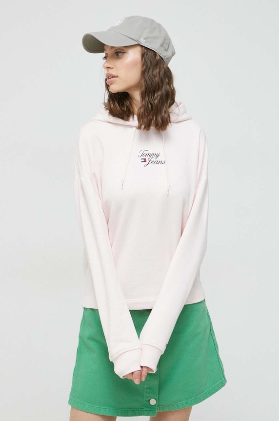 Tommy Jeans bluza z kapturem różowy DW0DW15410.PPYX