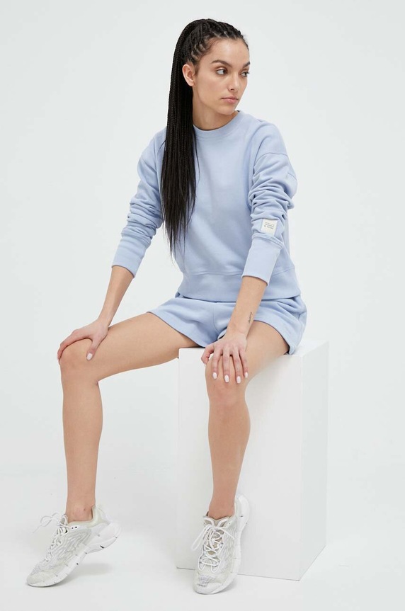 Pamučna dukserica Casall bez uzorka plava 23106