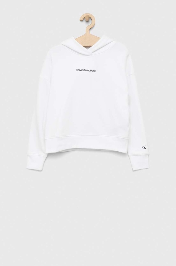 Calvin Klein Jeans bluza dziecięca z kapturem biały IG0IG01517.PPYX