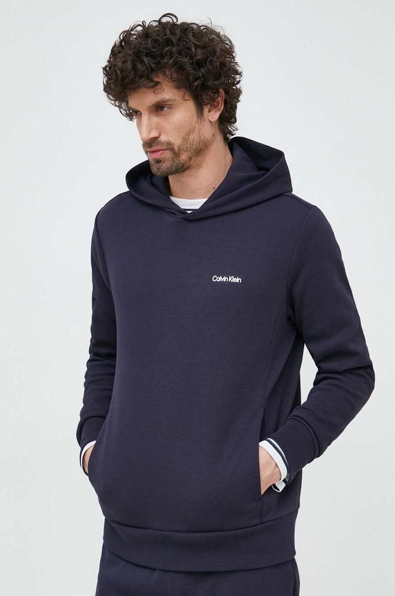 Mikina Calvin Klein s kapucňou tmavomodrá K10K109927.PPYX
