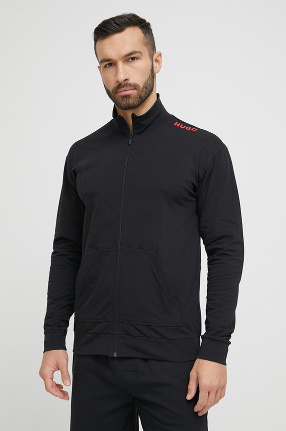 HUGO bluza z elastanem czarny 50487782