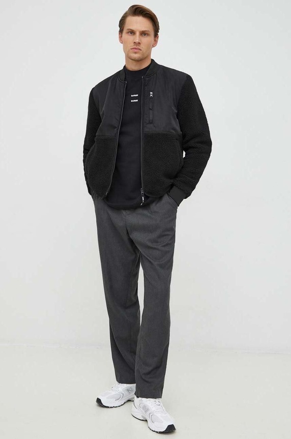 Samsoe Samsoe pamut melegítőfelső M22400003 fekete AW23