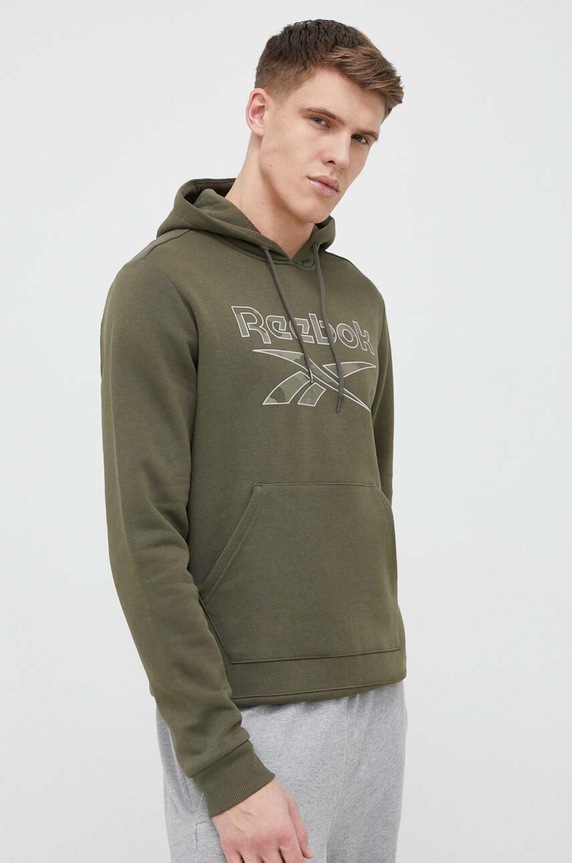 Reebok bluza z kapturem zielony HE8175