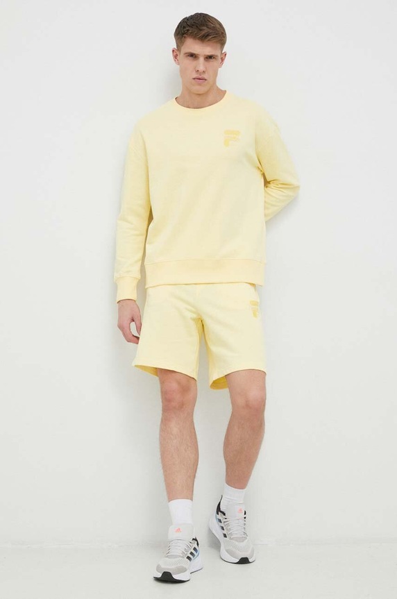 Памучен суичър Fila FAM0332 жълт SS23