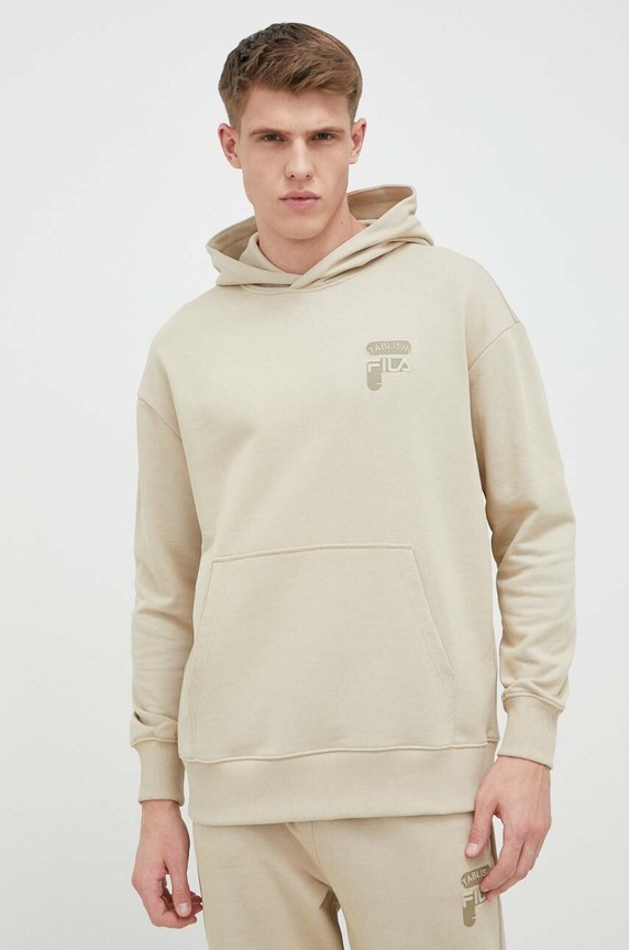 Fila bluza bawełniana nadruk beżowy FAM0333