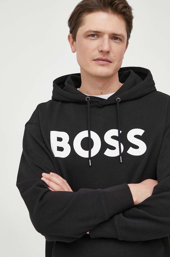 BOSS bluza bawełniana BOSS ORANGE czarny 50487134