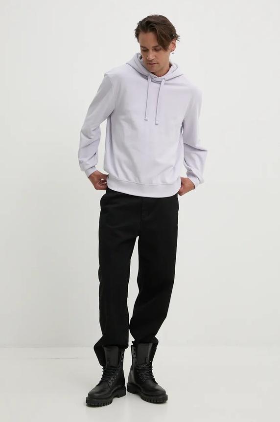 HUGO bluza z kapturem męska bawełniana Dapo 50486478 fioletowy SS26
