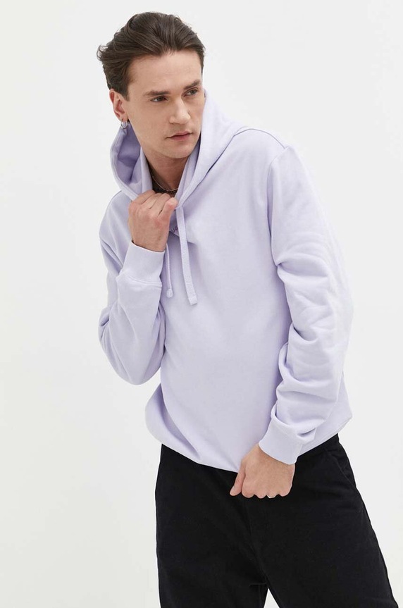 HUGO bluza z kapturem męska bawełniana Dapo fioletowy 50486478