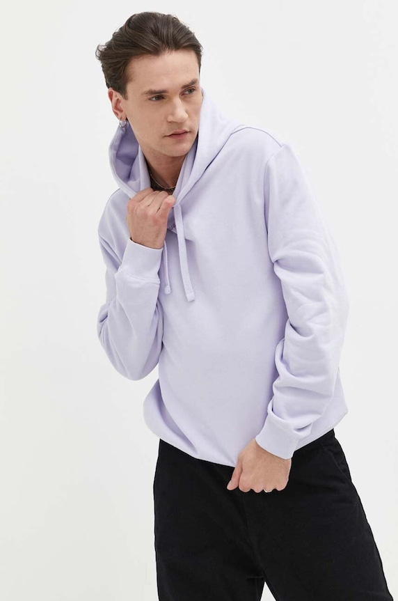 HUGO bluza z kapturem męska bawełniana Dapo fioletowy 50486478