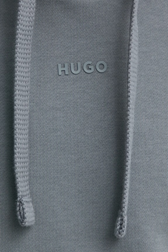 HUGO mikina s kapucí pánská bavlněná Dapo 50486478 šedá