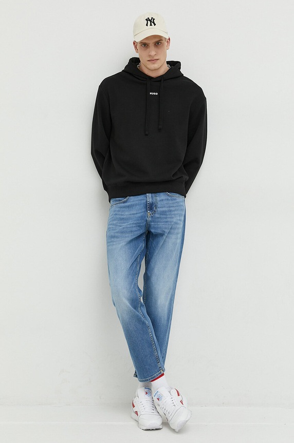 HUGO bluza z kapturem męska bawełniana Dapo 50486478 czarny SS26