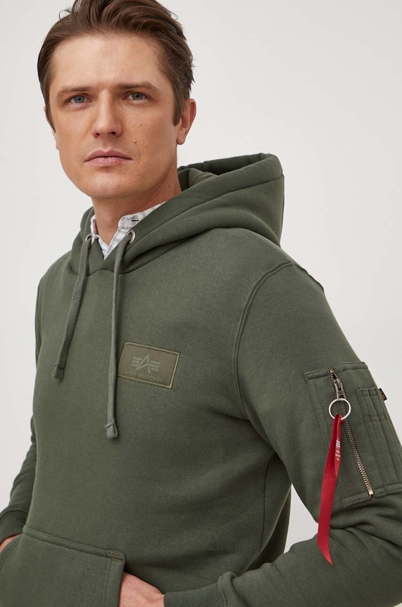 Alpha Industries bluza z kapturem zielony 178318