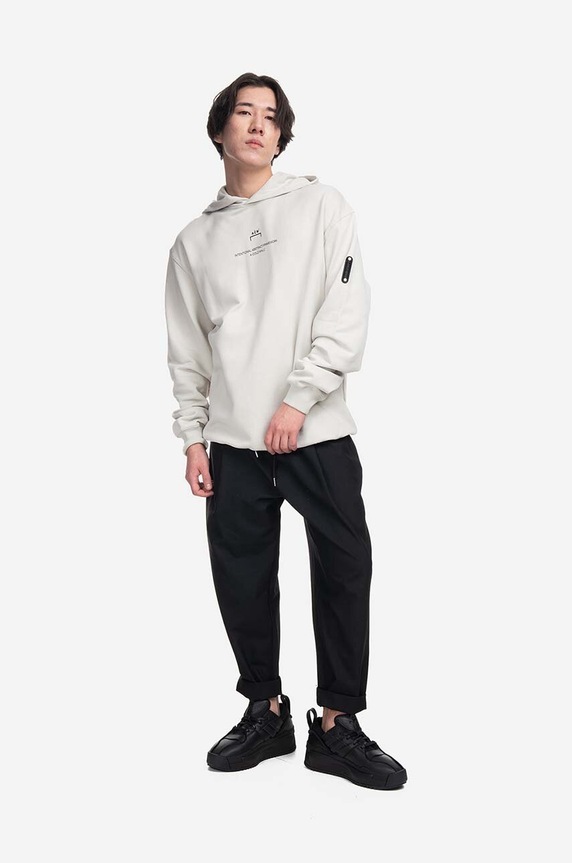 Bavlněná mikina A-COLD-WALL* Brutalist Hoodie ACWMW094 šedá SS23