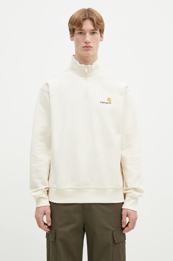 Carhartt WIP bluza Half Zip American Script Sweat pozostałe beżowy I027014