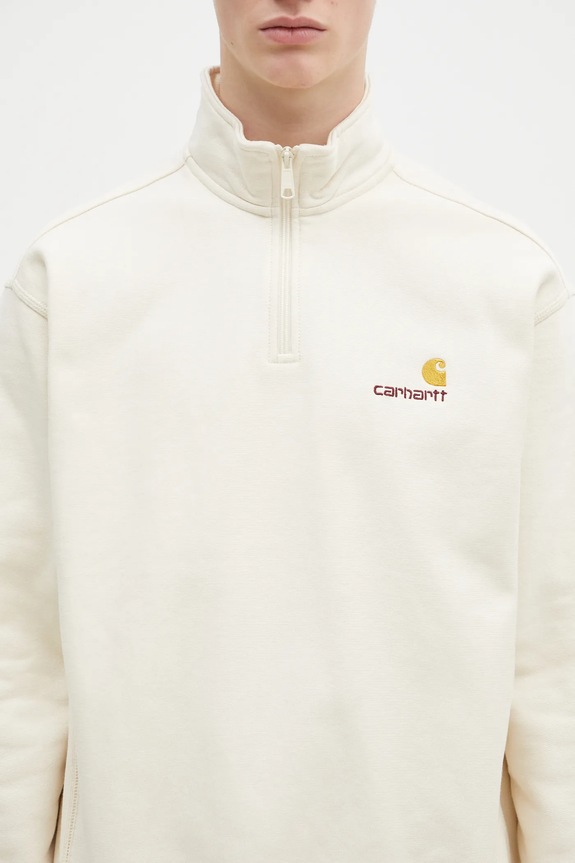 Carhartt WIP bluza Half Zip American Script Sweat beżowy I027014