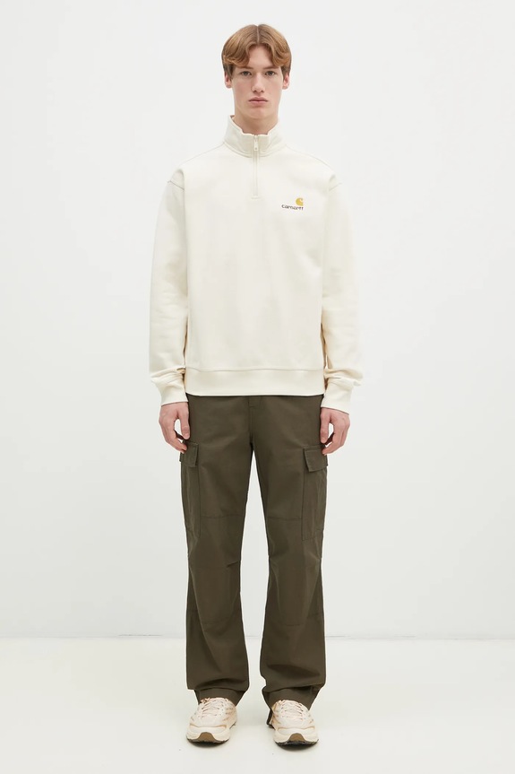 Carhartt WIP bluza Half Zip American Script Sweat I027014 beżowy