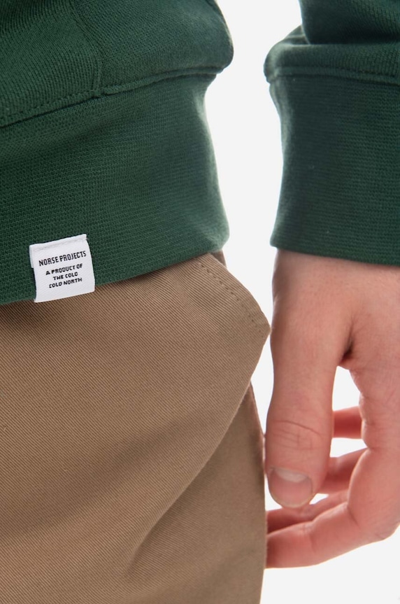 Norse Projects cotton sweatshirt Vagn Classic green N20.1276.8112