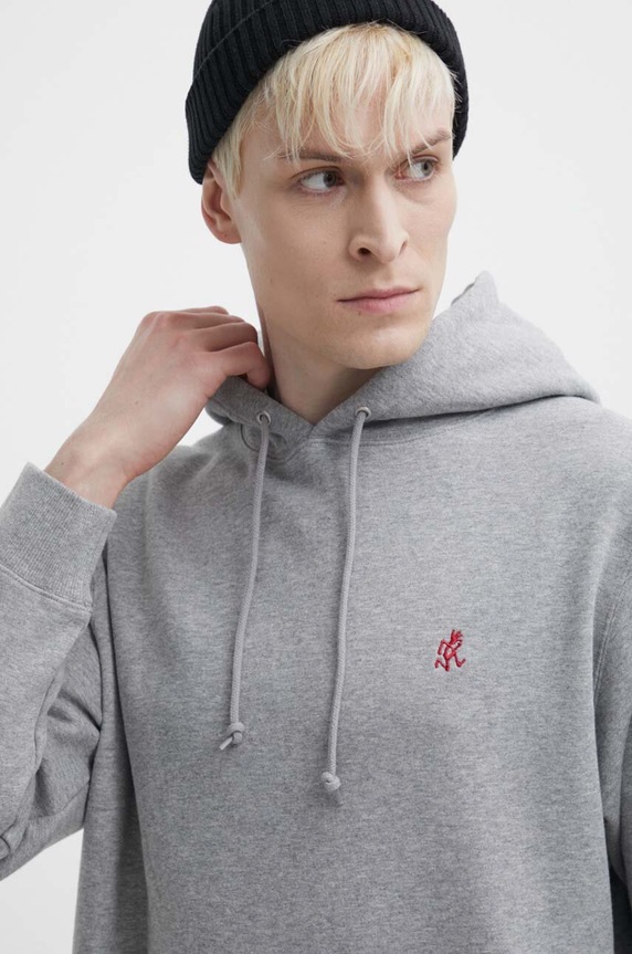 Памучен суичър Gramicci One Point Hooded Sweatshirt сив G303.FT