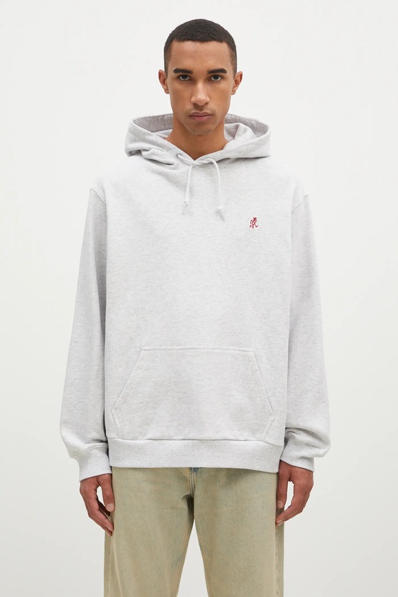 Gramicci cotton sweatshirt One Point Hooded Sweatshirt gray G303.FT