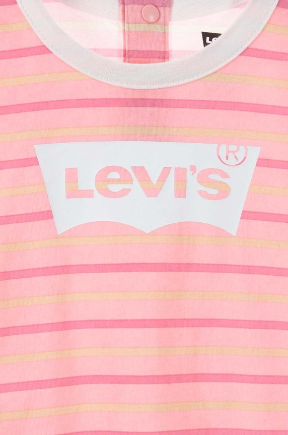 Dziewczynka Levi's rampers bawełniany niemowlęcy 2-pack 1EH319 różowy