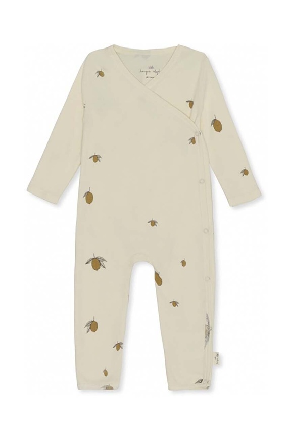 Konges Sløjd body bawełniane niemowlęce NEWBORN ONESIE GOTS KS3556 żółty AA00