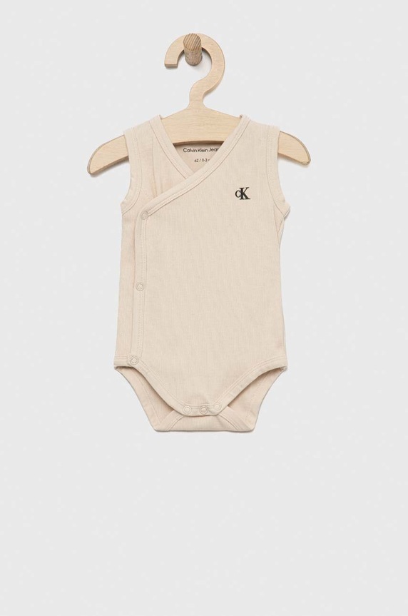 Băieți Calvin Klein Jeans body bebe 2-pack IN0IN00075.PPYX bej
