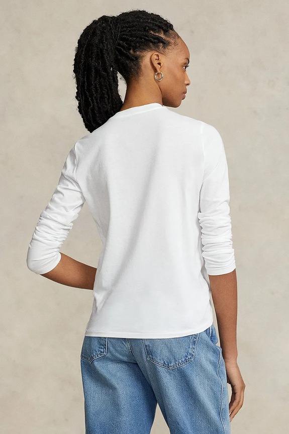Polo Ralph Lauren cotton longsleeve top 211898699 white AW25