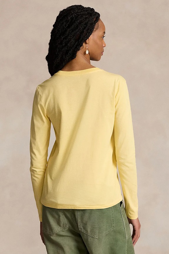 Bavlněné tričko s dlouhým rukávem Polo Ralph Lauren 211898699 žlutá AW25