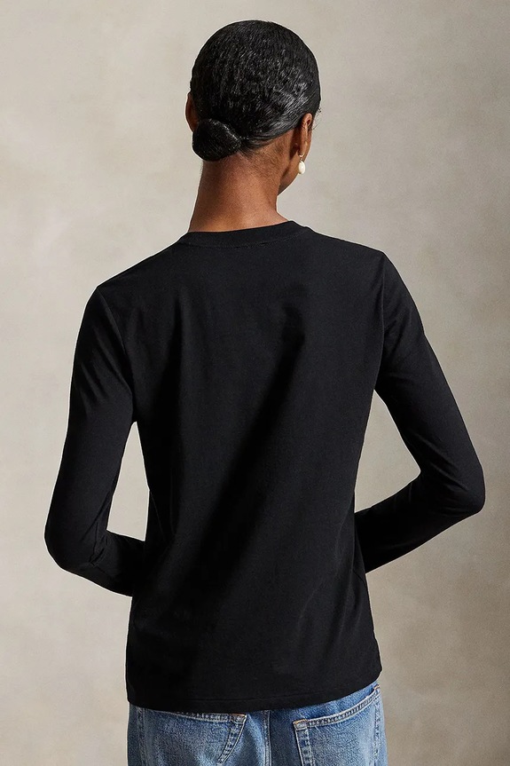 Polo Ralph Lauren longsleeve bawełniany 211898699 czarny AW25