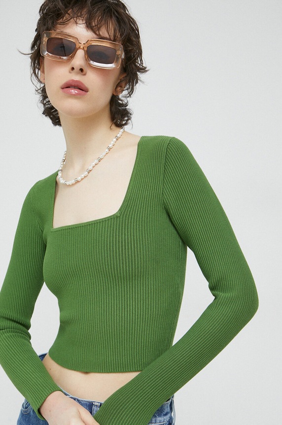 Abercrombie & Fitch pulover subtiri verde KI150.3109.330
