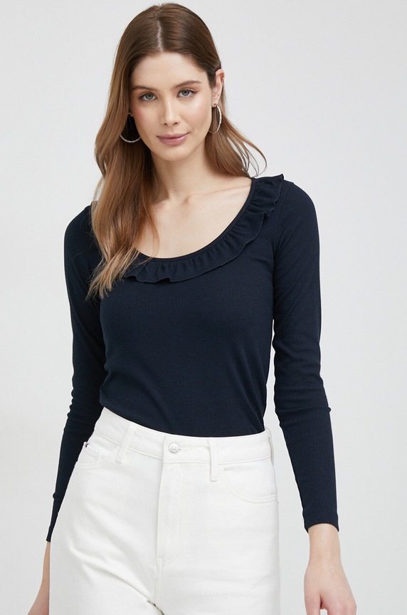 Pepe Jeans longsleeve Dorina z elastanem granatowy PL505400.594