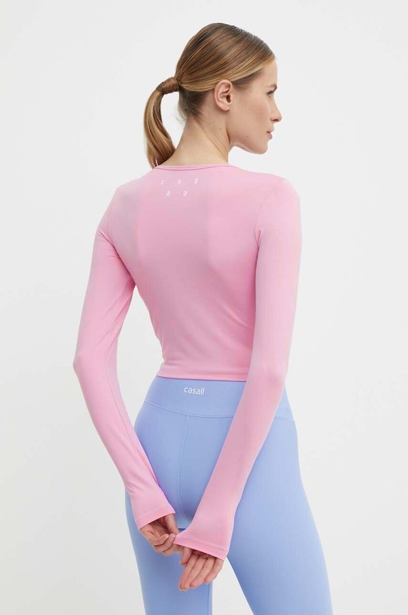 Odzież Casall longsleeve do jogi 21168 różowy