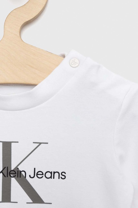 Băieți Calvin Klein Jeans longsleeve copii IN0IN00005.PPYX alb