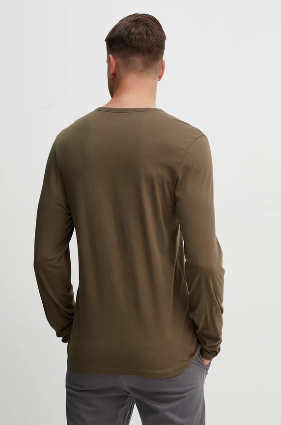 Bavlněné tričko s dlouhým rukávem BOSS LSShirtRN 3P Classic 3-pack 50492321 námořnická modř