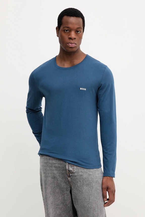 Oblečenie Bavlnené tričko s dlhým rukávom BOSS 3-pak LSShirtRN 3P Classic 50492321 sivá