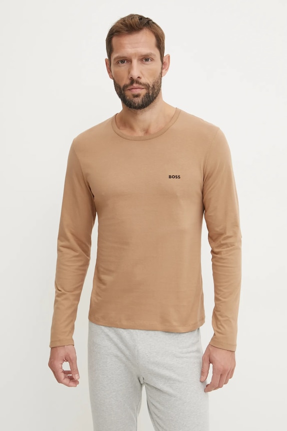 Bavlnené tričko s dlhým rukávom BOSS 3-pak LSShirtRN 3P Classic 50492321 čierna SS26