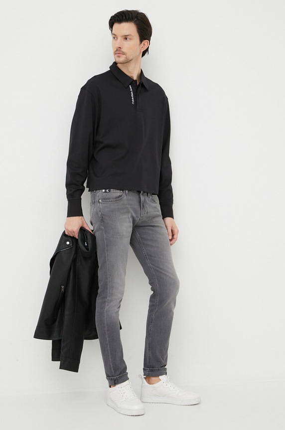 Calvin Klein Jeans longsleeve bawełniany J30J322852.PPYX czarny SS23