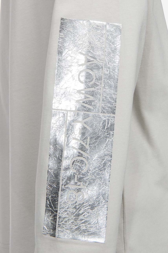 Βαμβακερή μπλούζα με μακριά μανίκια A-COLD-WALL* Foil Grid LS T-Shirt γκρί ACWMTS111