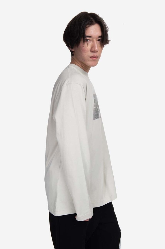 Βαμβακερή μπλούζα με μακριά μανίκια A-COLD-WALL* Foil Grid LS T-Shirt ACWMTS111