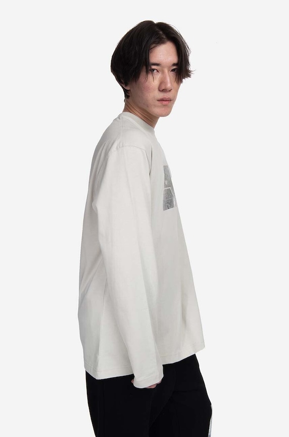 Βαμβακερή μπλούζα με μακριά μανίκια A-COLD-WALL* Foil Grid LS T-Shirt ACWMTS111