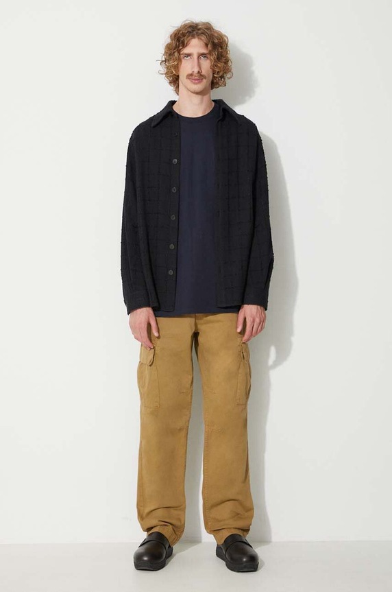 Бавовняний лонгслів Carhartt WIP I026392 темно-синій SS23