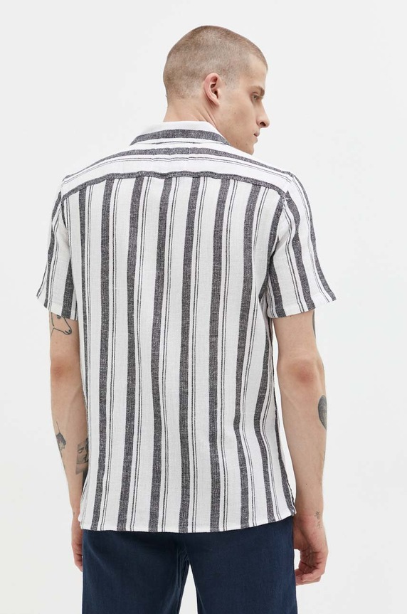 Oblečenie Košeľa s prímesou ľanu Hollister Co. KI325.3090.105 biela